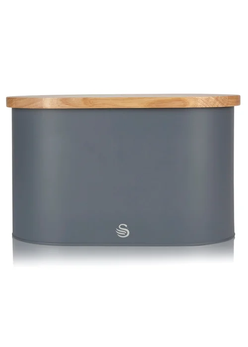Swan Nordic Oval Bread Bin With Cutting Board Lid - One Size Image 1