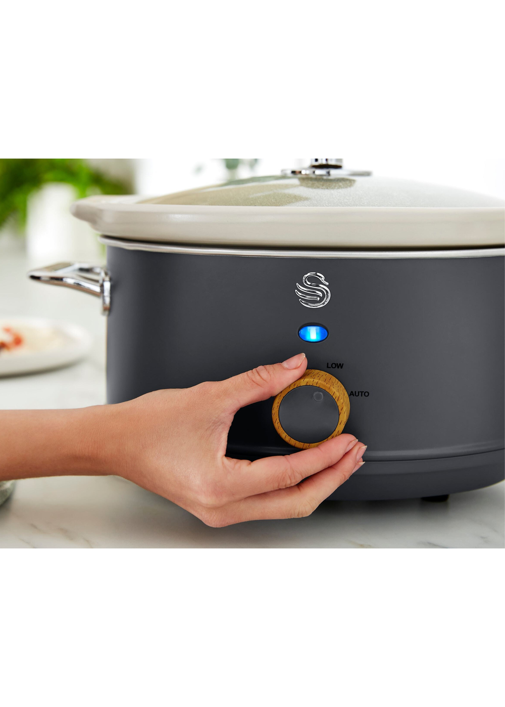 Swan 3.5L Slow Cooker Nordic Grey - One Size Image 4