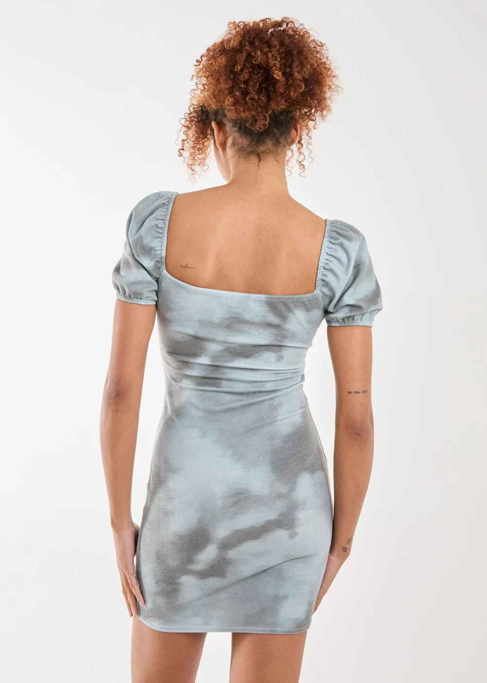 Pink Vanilla Sage Tie Dye Print Rib Mini Dress - 6 Image 2