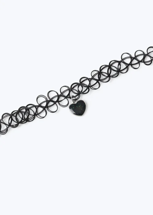 Black Mood Heart Choker - One Size Image 1