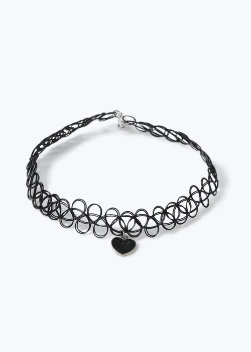 Black Mood Heart Choker - One Size Image 2