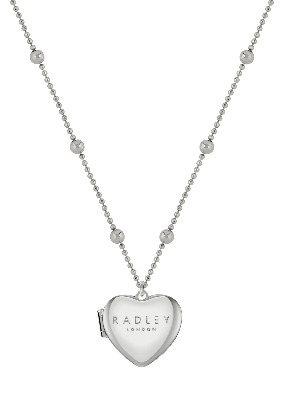 Radley London Silver Plated Bobble Chain Heart Locket Necklace - One Size Image 1