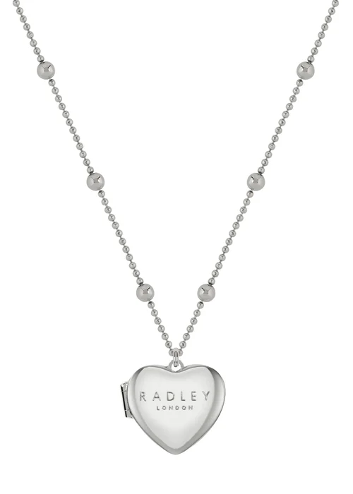 Radley London Silver Plated Bobble Chain Heart Locket Necklace - One Size Image 1