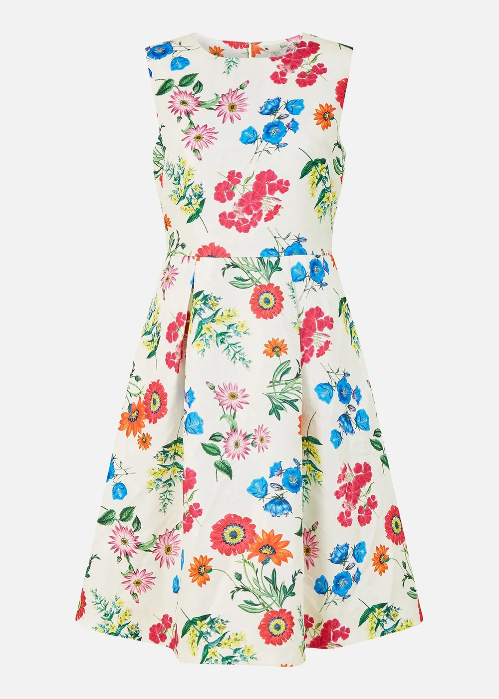 Yumi Ivory Botanical Floral Jacquard Skater Dress - 8 Image 3