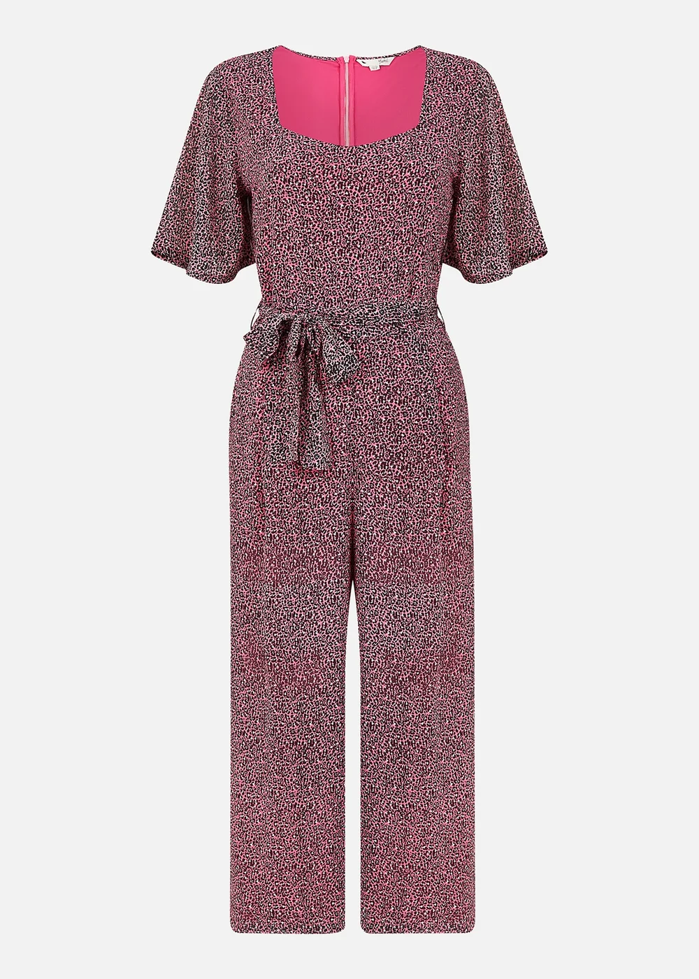 Yumi Pink Mini Leopard Print Jumpsuit - Size 8 Image 3