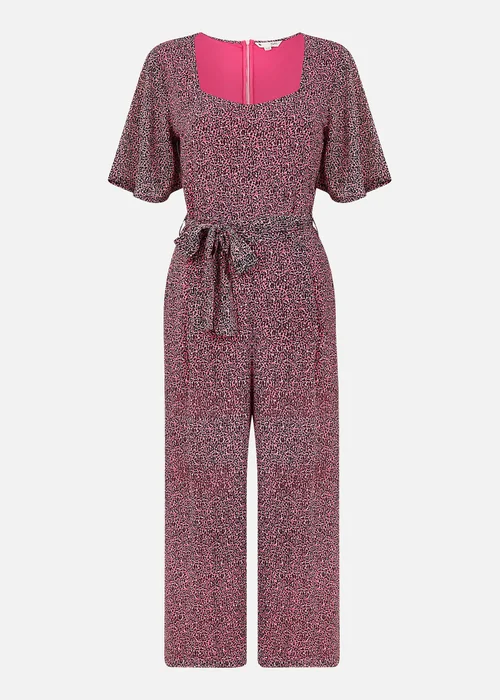 Yumi Pink Mini Leopard Print Jumpsuit - Size 8 Image 3