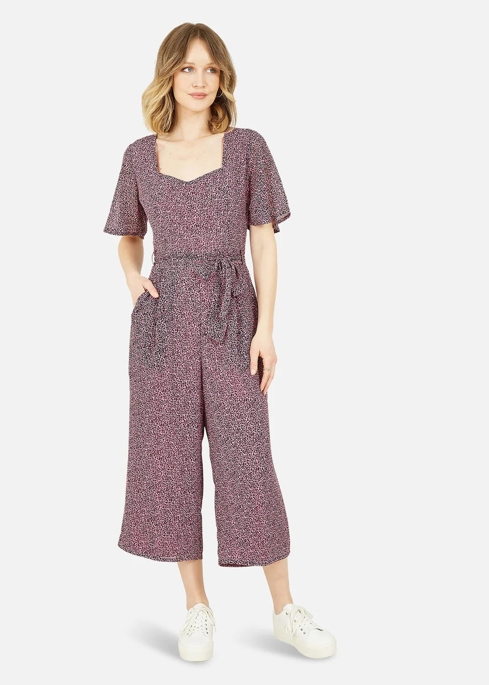 Yumi Pink Mini Leopard Print Jumpsuit - Size 8 Image 1