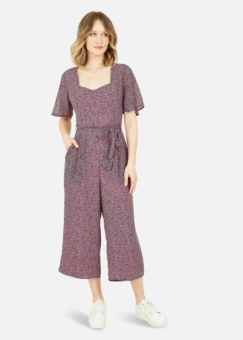 Yumi Pink Mini Leopard Print Jumpsuit - Size 8 Image 1