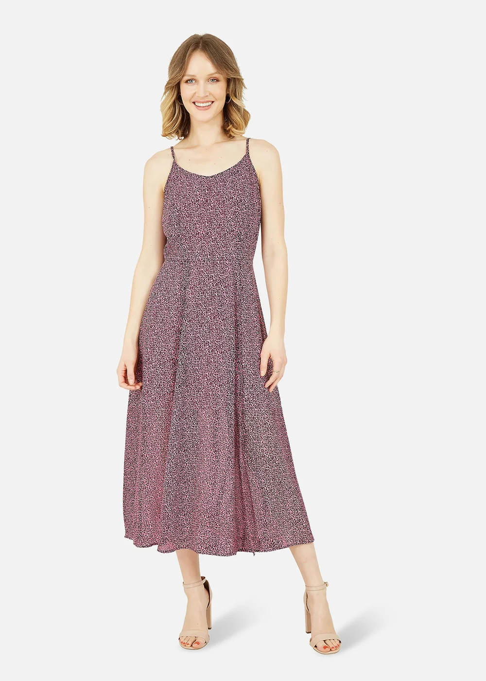 Yumi Pink Leopard Print Midi Sundress - 8 Image 1