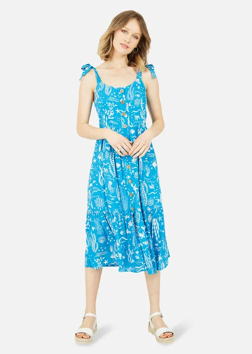 Yumi Blue Sealife Print Sundress - 8 Image 1