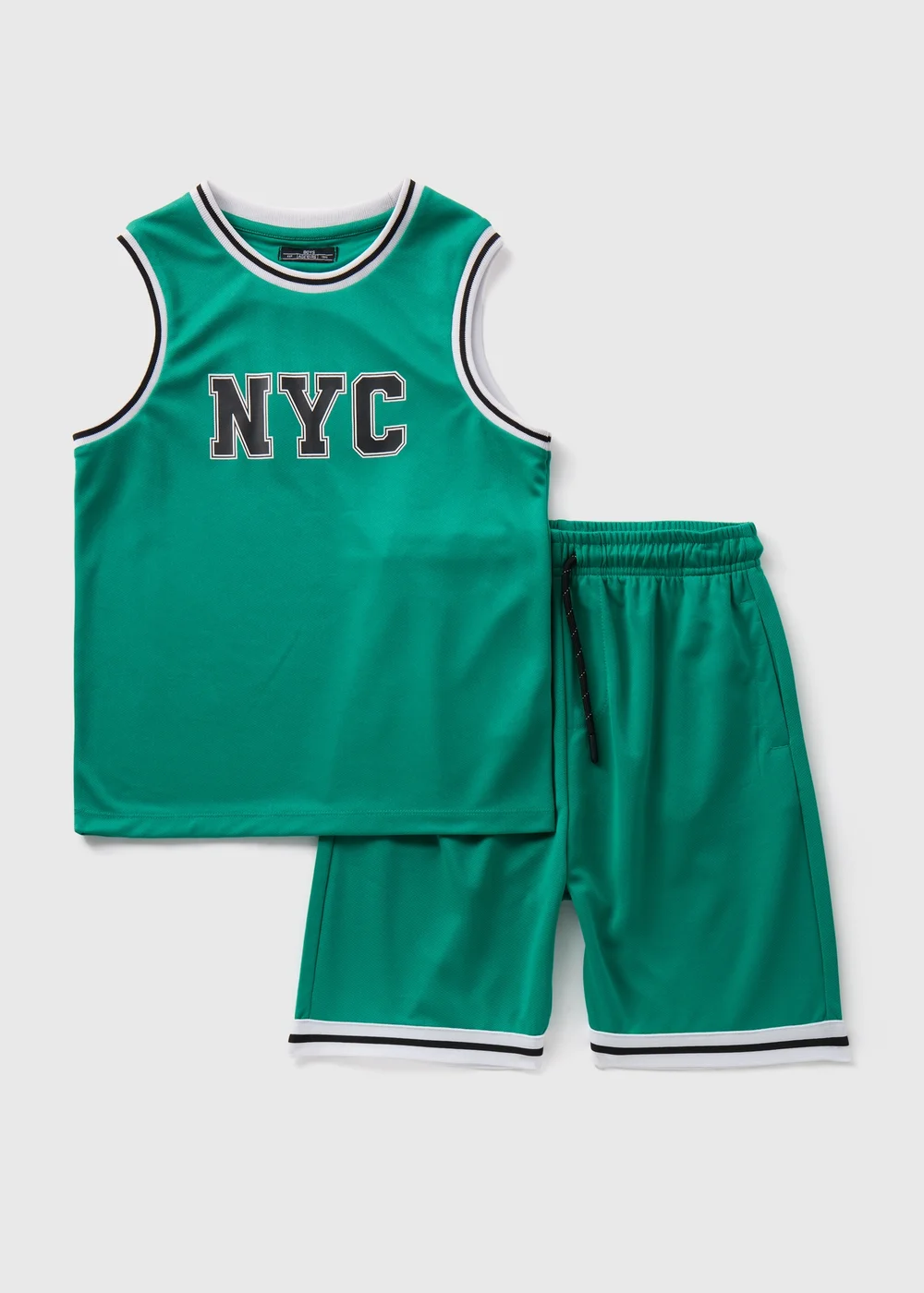 Boys Green Basketball Vest & Shorts Set (7-12yrs) - Age 7 Years Image 1