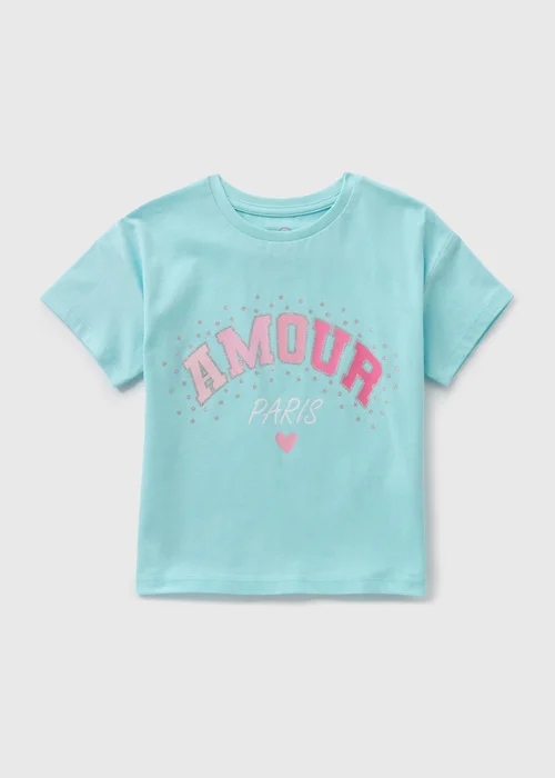 Girls Aqua Amour Paris T-Shirt (1-7yrs) - Age 2 - 3 Years Image 1