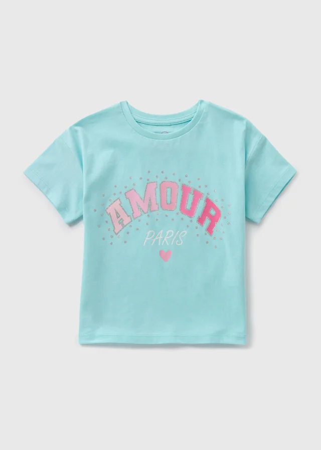 Girls Aqua Amour Paris T-Shirt (1-7yrs)