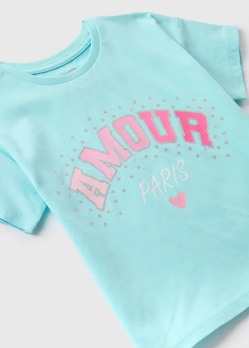 Girls Aqua Amour Paris T-Shirt (1-7yrs) - Age 2 - 3 Years Image 2