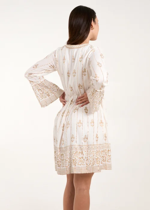 Blue Vanilla Ivory Lace-Up Mini Dress - S Image 2
