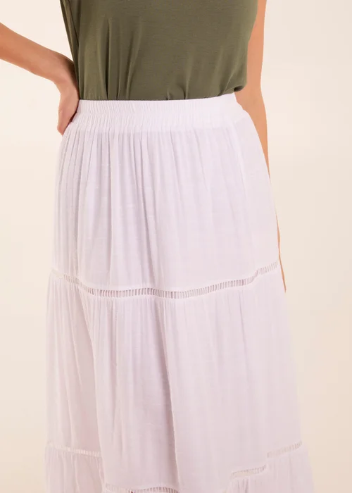 Blue Vanilla White Ladder Trim Maxi Skirt - L Image 3