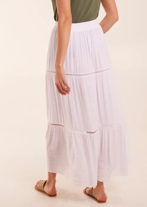 Blue Vanilla White Ladder Trim Maxi Skirt - L Image 2