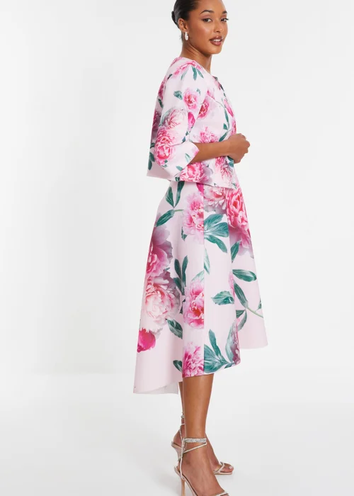 Quiz Pink Floral Split Sleeve Crop Jacket - 10 Image 3