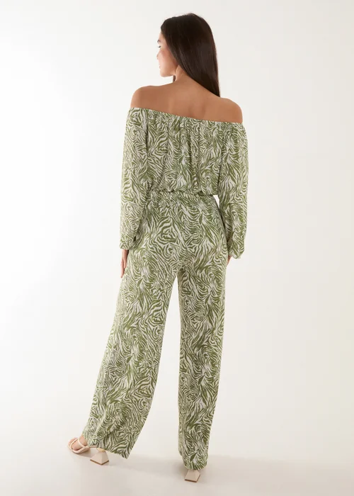 Blue Vanilla Green Off The Shoulder Top And Wide Leg Trouser Set - S/M Image 2