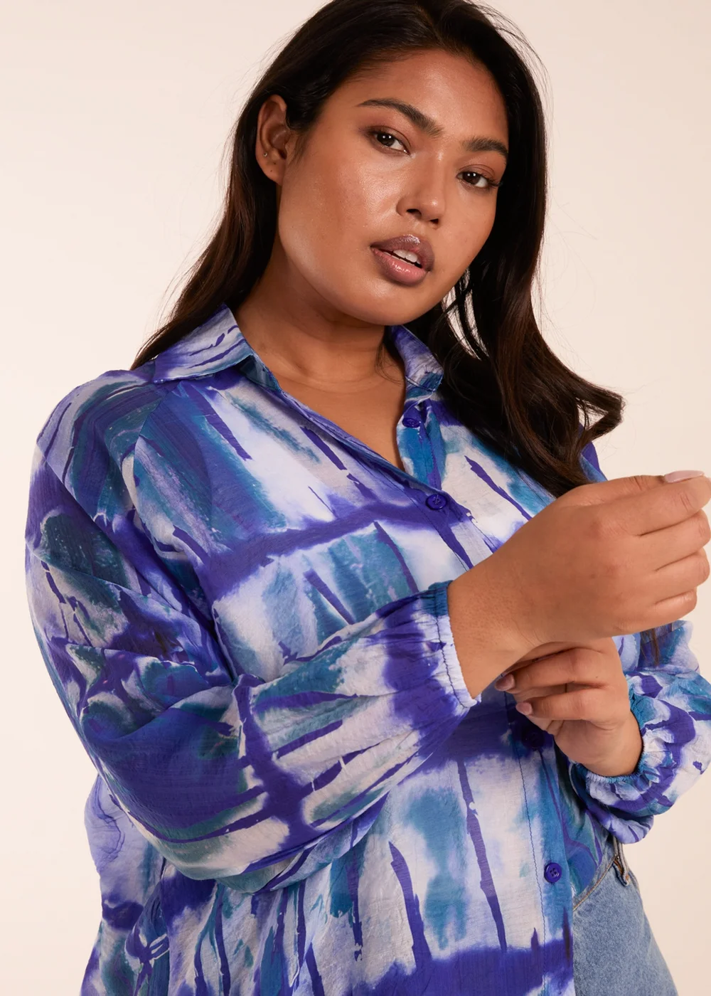 Blue Vanilla Curve Blue Tie Dye Shirt - 18-20 Image 3
