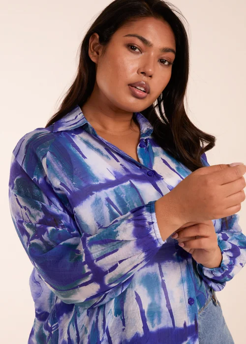 Blue Vanilla Curve Blue Tie Dye Shirt - 18-20 Image 3