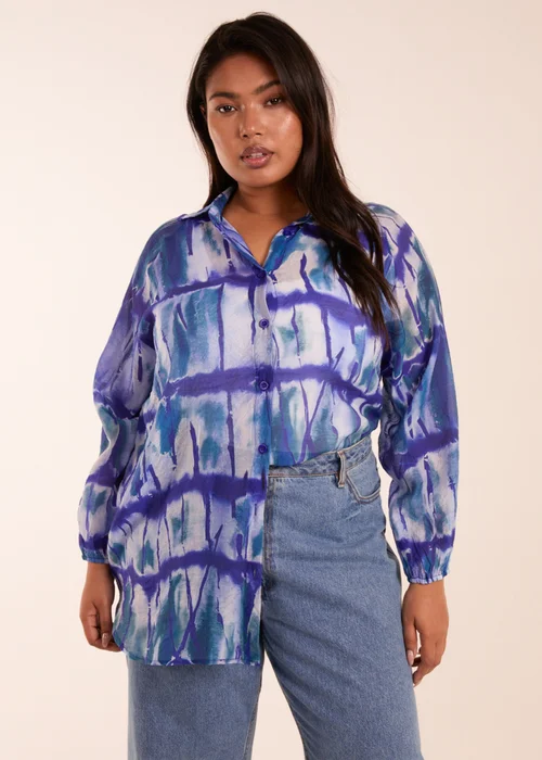 Blue Vanilla Curve Blue Tie Dye Shirt - 18-20 Image 1