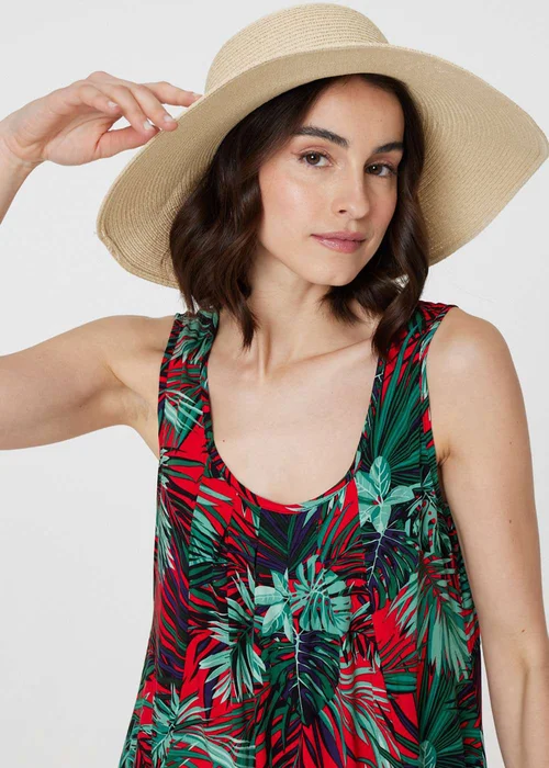 Izabel London Red Leaf Print Sleeveless Tunic Dress - 8 Image 3