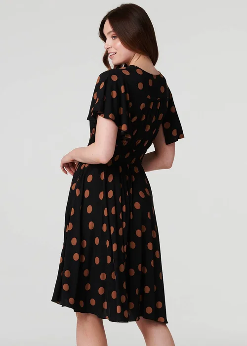 Izabel London Black Polka Dot Fit & Flare Short Dress - 8 Image 2