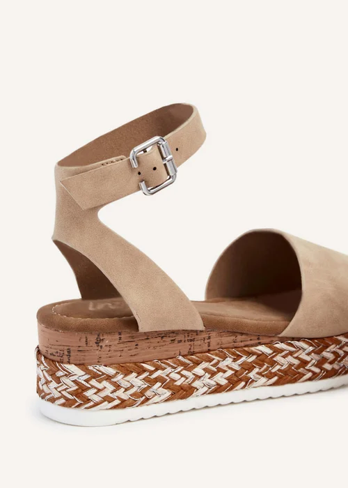Linzi Coast Nude Faux Nubuck Flatform Two Part Sandal - 3 Image 4