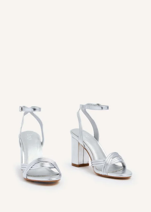 Linzi Regina Silver Faux Leather Intertwined Heels - 3 Image 3