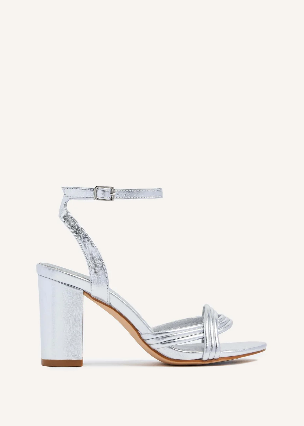 Linzi Regina Silver Faux Leather Intertwined Heels - 3 Image 2