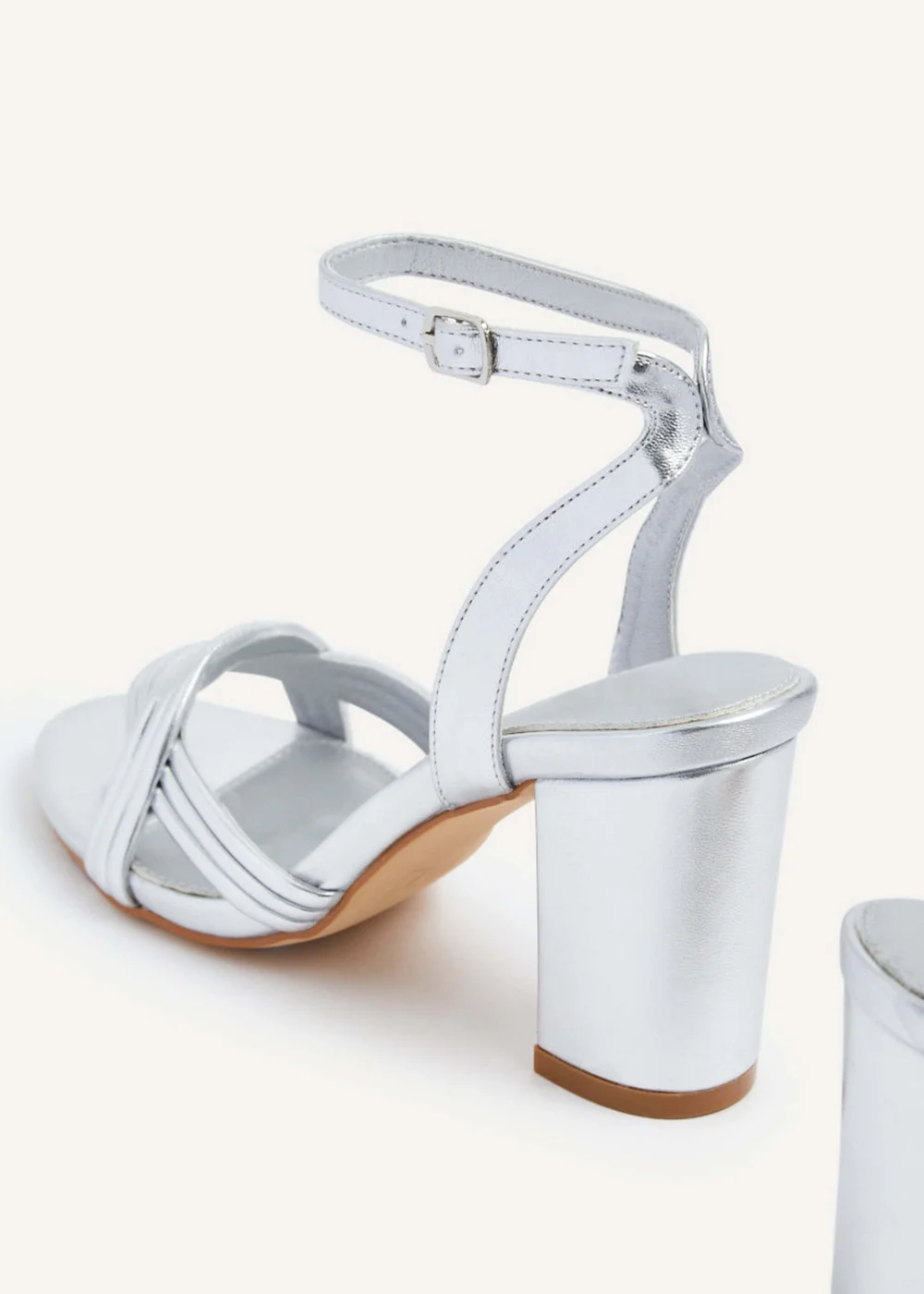 Linzi Regina Silver Faux Leather Intertwined Heels - 3 Image 4