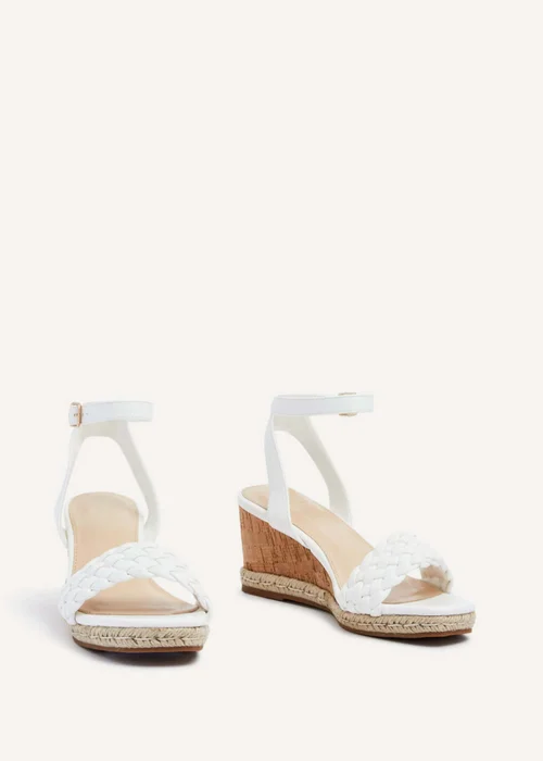 Linzi Regan White Faux Leather Wedge Sandals - 3 Image 3