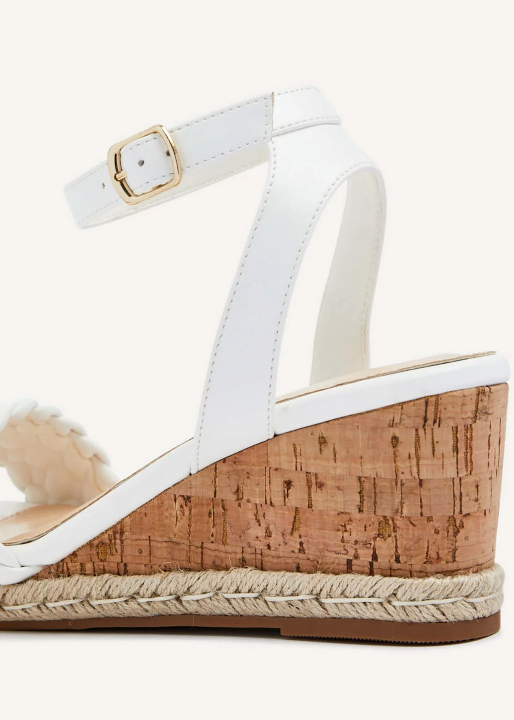 Linzi Regan White Faux Leather Wedge Sandals - 3 Image 4
