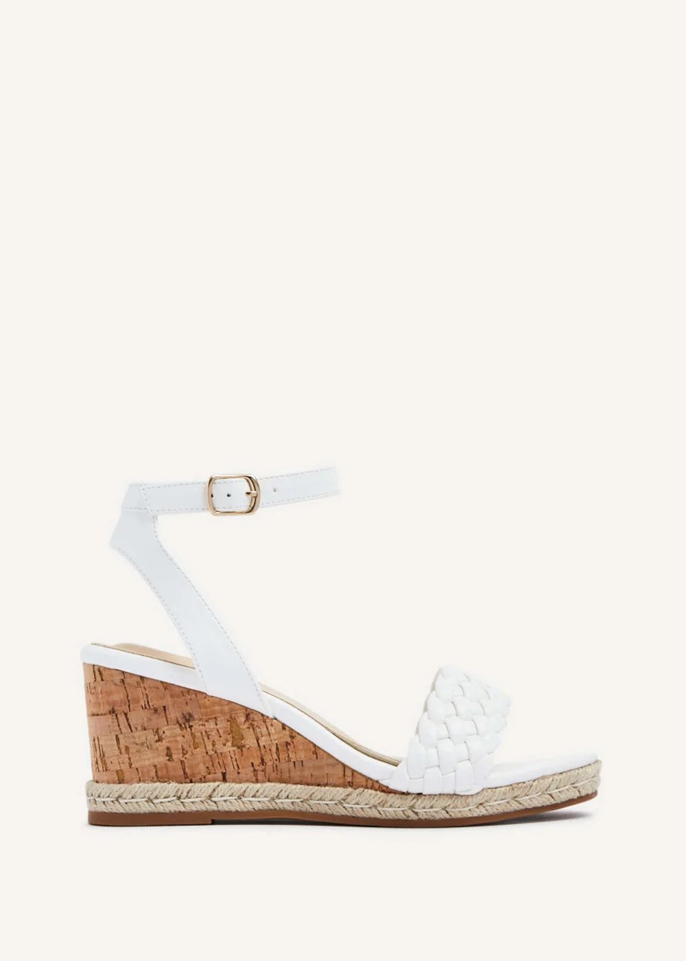 Linzi Regan White Faux Leather Wedge Sandals - 3 Image 2
