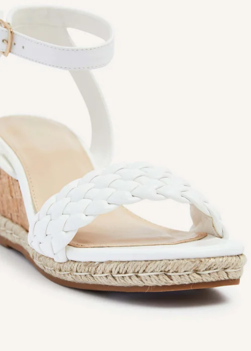 Linzi Regan White Faux Leather Wedge Sandals - 3 Image 5