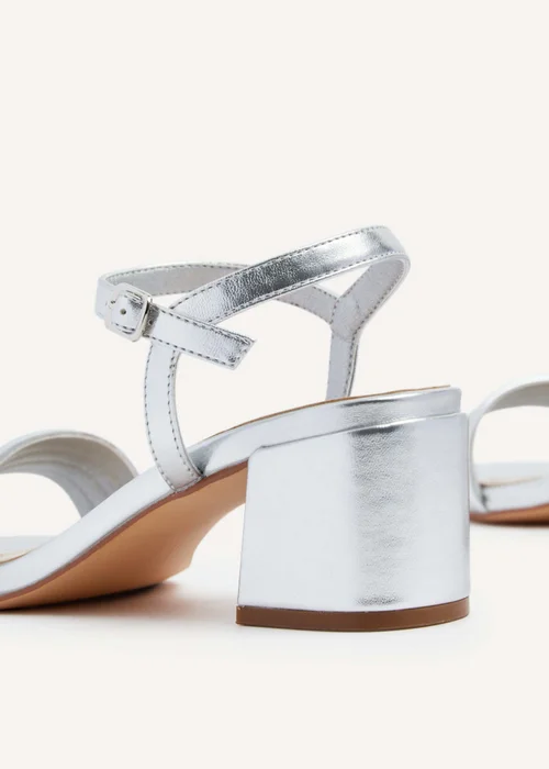 Linzi Toronto Silver Faux Leather Block Heeled Sandal - 3 Image 5