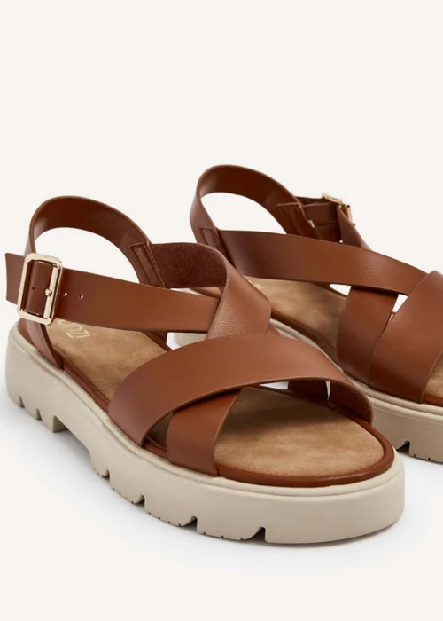 Linzi Blake Tan Faux Leather Chunky Sandal - 3 Image 4