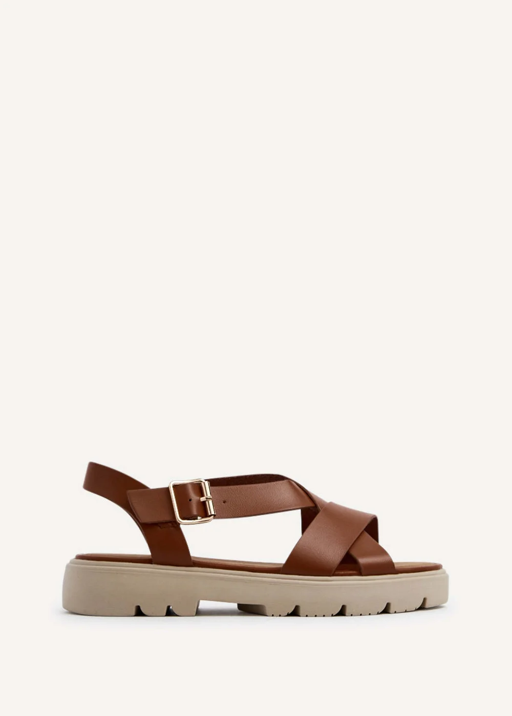 Linzi Blake Tan Faux Leather Chunky Sandal - 3 Image 2