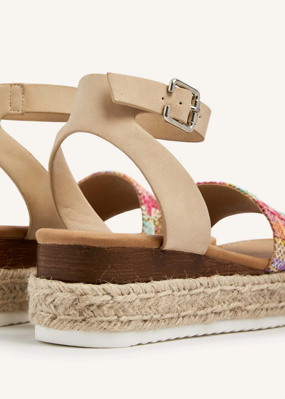 Linzi Anya Multi Coloured Raffia Flatform Sandal - 3 Image 5