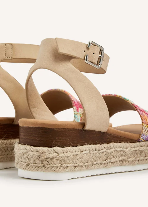 Linzi Anya Multi Coloured Raffia Flatform Sandal - 3 Image 5
