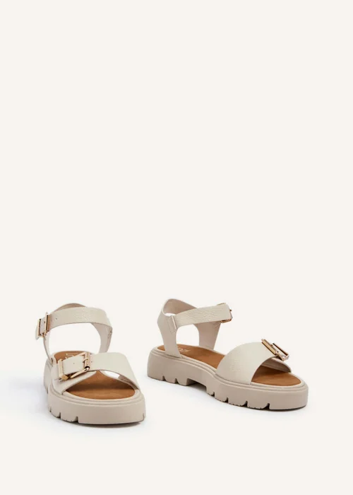 Linzi Comet Nude Faux Grain Leather Chunky Sandal - 3 Image 3