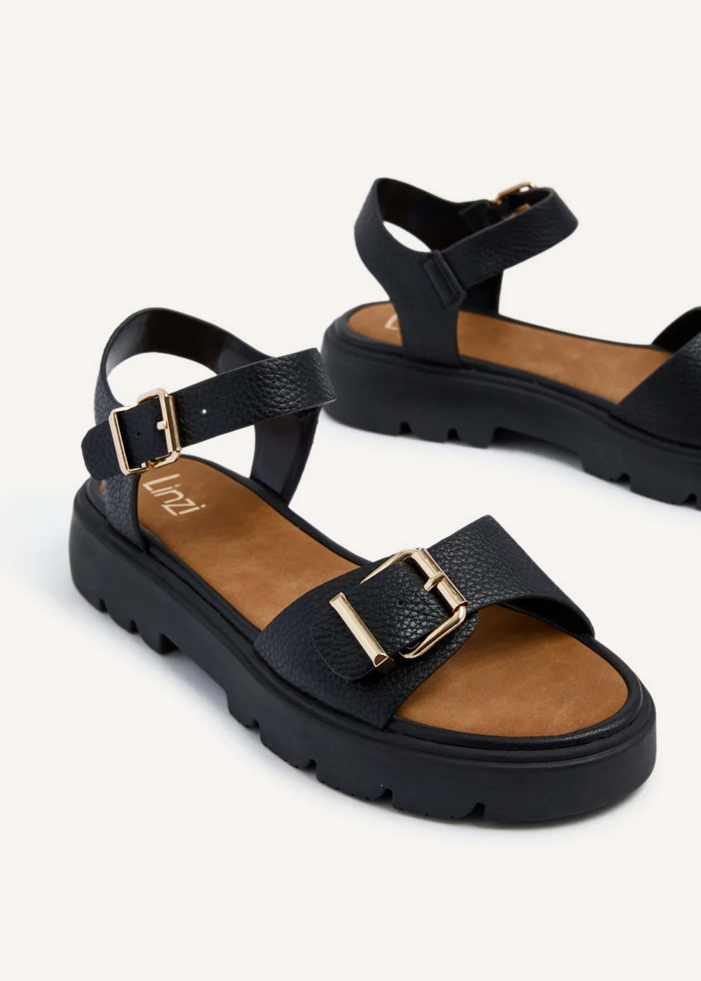 Linzi Comet Black Chunky Sandals - 3 Image 4