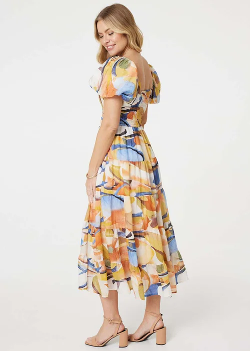 Izabel London Blue Printed Puff Sleeve Maxi Dress - 8 Image 2