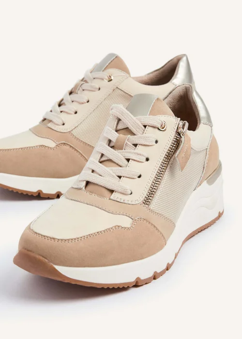 Linzi Luca Nude Wedge Trainers - 3 Image 4