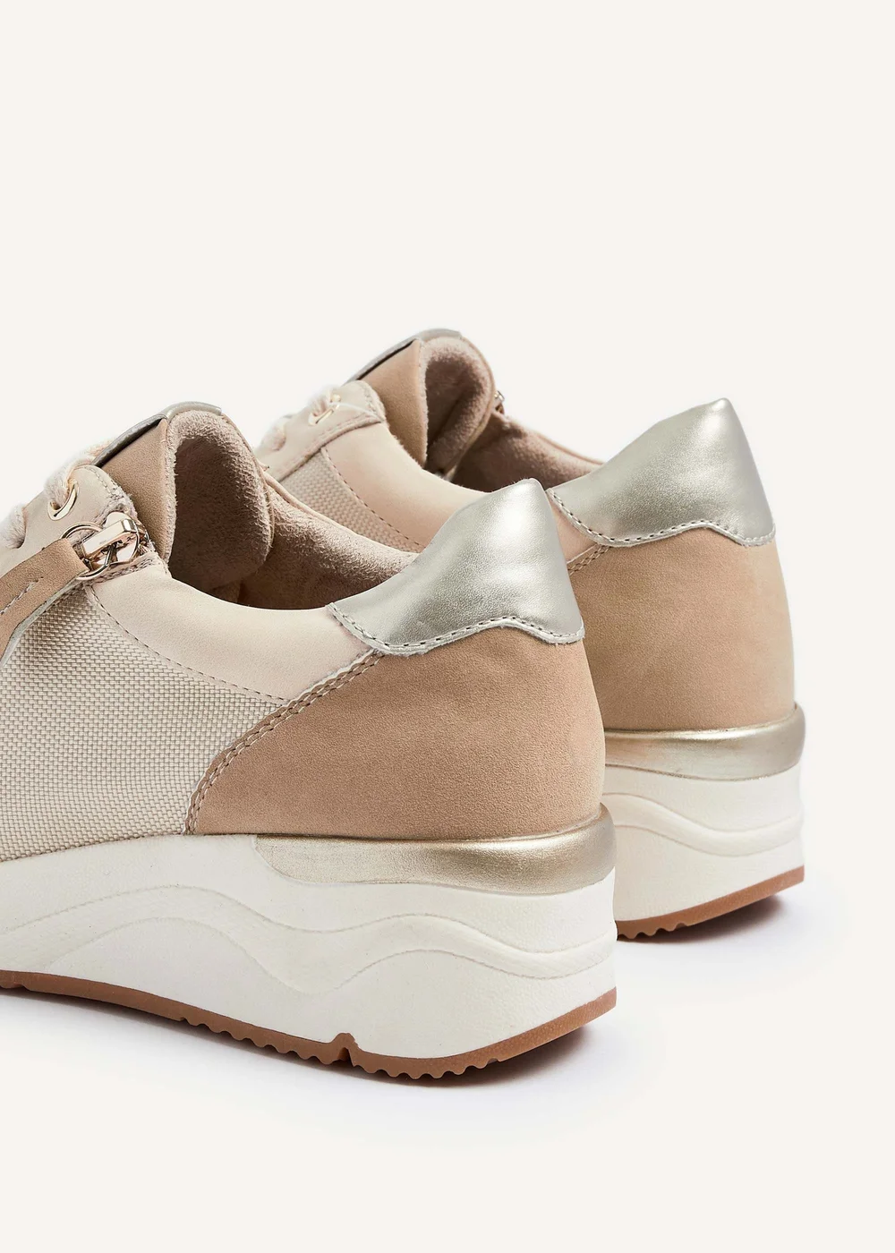 Linzi Luca Nude Wedge Trainers - 3 Image 5