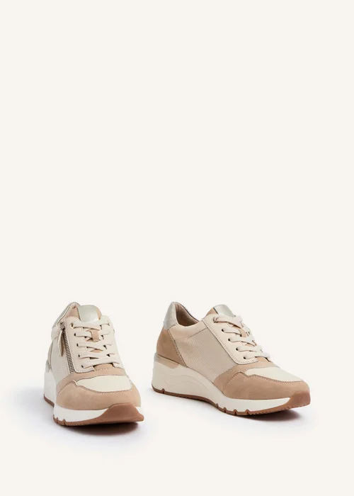 Linzi Luca Nude Wedge Trainers - 3 Image 3
