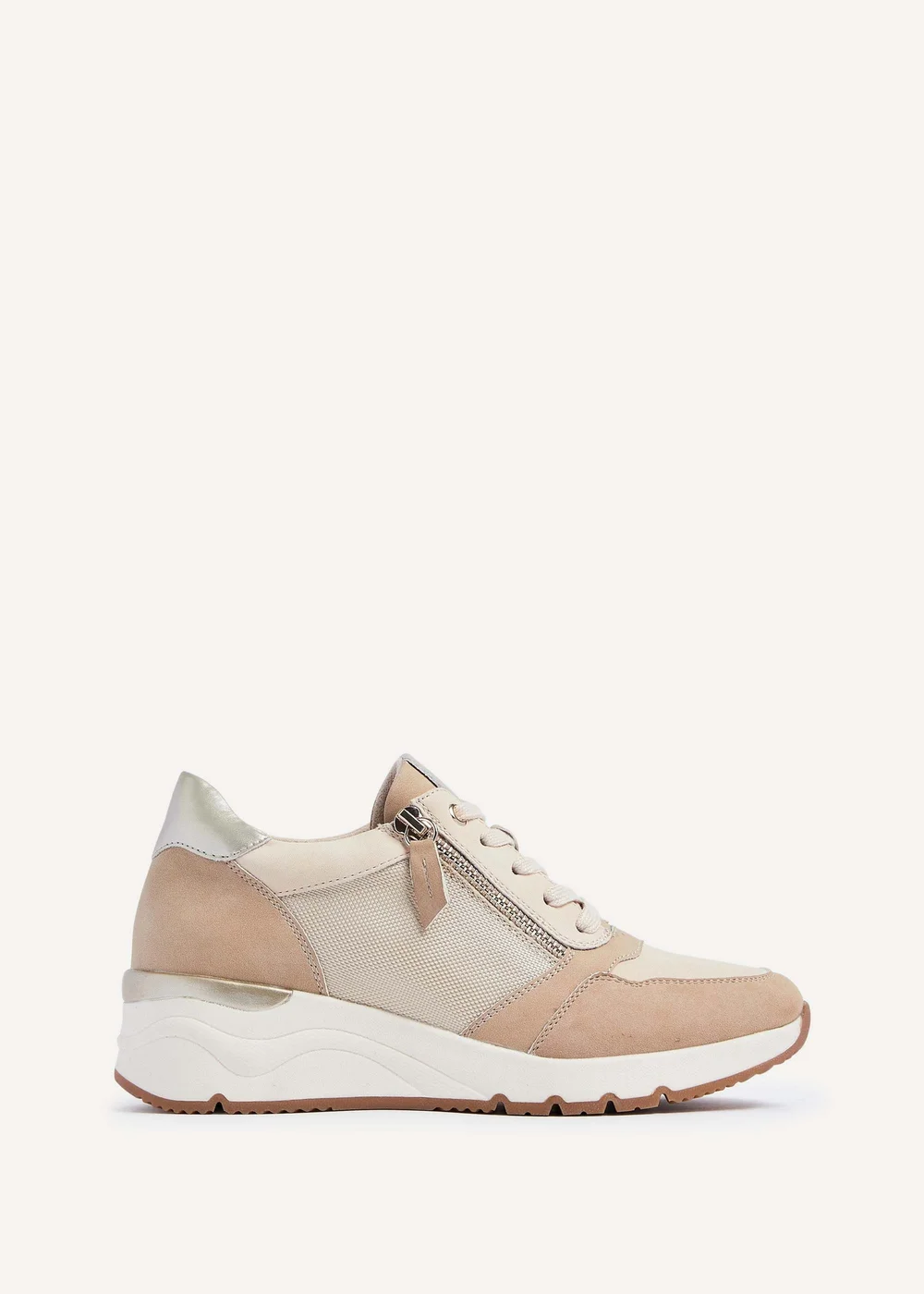 Linzi Luca Nude Wedge Trainers - 3 Image 2