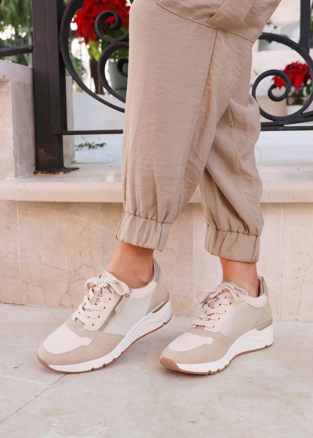 Linzi Luca Nude Wedge Trainers - 3 Image 6