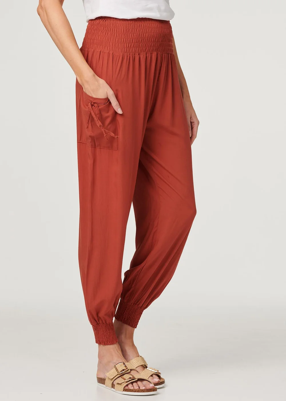 Izabel London Orange High Waist Pull On Tapered Pants - 18 Image 3
